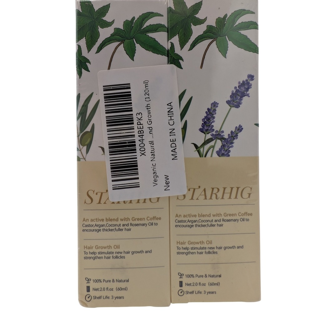 STARHIG Hair Growth Oil for Thicker Fuller Hair Vegan Natural Blend 2oz two pack - Picture 2 of 4